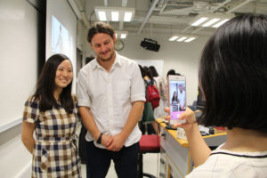 Student Zheng Zhuo ask to have her photo taken with Ben Solomon. .